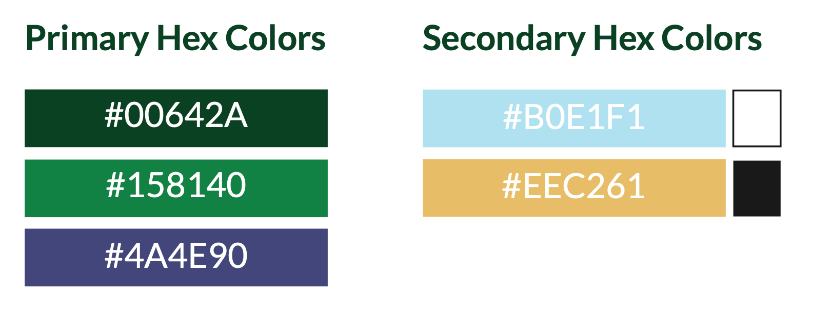 Approved colors for design completion